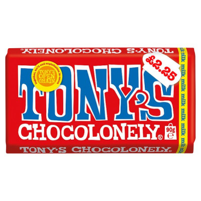 Tony's Chocolonely Milk Chocolate 90g (21 x 90g)