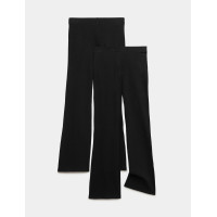 2 Pack Cotton Rich Flared Leggings (6-16 Yrs)