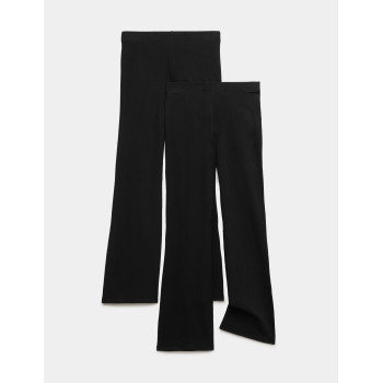 2 Pack Cotton Rich Flared Leggings (6-16 Yrs)