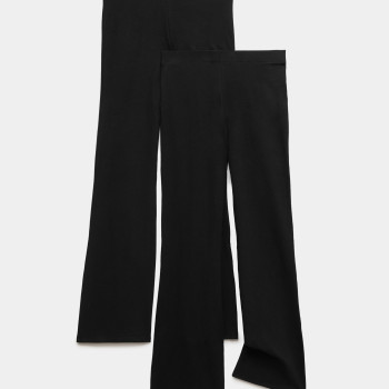 2 Pack Cotton Rich Flared Leggings (6-16 Yrs)
