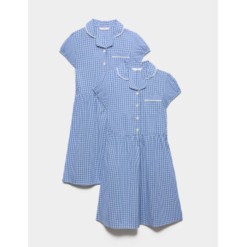 2 Pack Cotton Rich Gingham Dresses (2-14 Yrs)