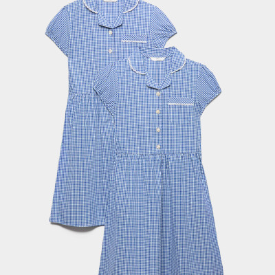 2 Pack Cotton Rich Gingham Dresses (2-14 Yrs)