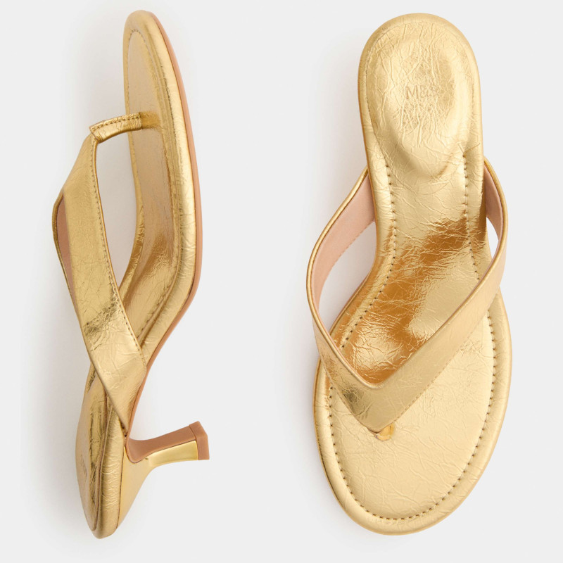 M&S Kitten Heel Toe Post Sandals