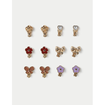 Pretty Motif Clip On 6 Pack Earring