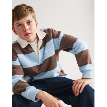 Pure Cotton Striped Rugby Sweatshirt (6-16 Yrs)