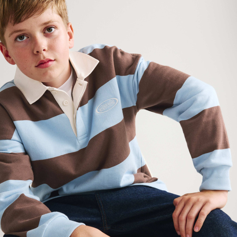 Pure Cotton Striped Rugby Sweatshirt (6-16 Yrs)