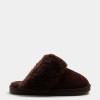 Suede Faux Fur Trim Mule Slippers