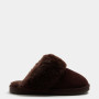 Suede Faux Fur Trim Mule Slippers