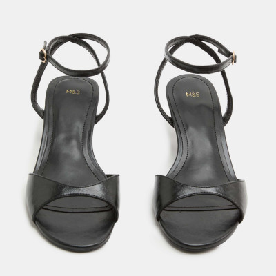 M&S Ankle Strap Kitten Heel Peep Toe Sandals