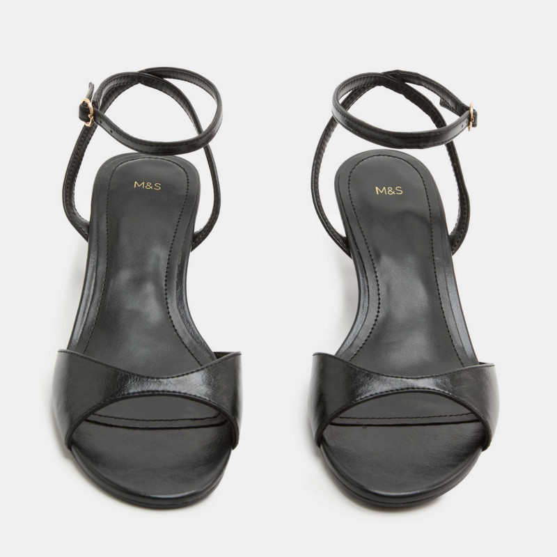 M&S Ankle Strap Kitten Heel Peep Toe Sandals