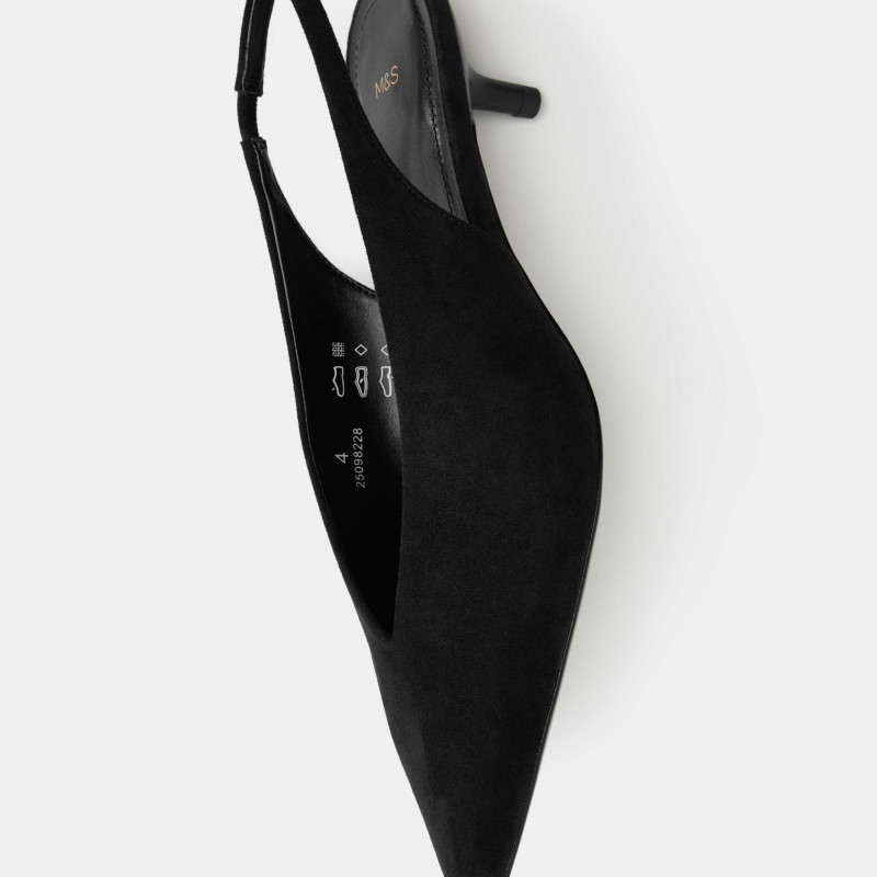 M&S Kitten Heel Pointed Slingback Shoes