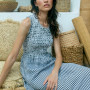Poloma Gingham Midi Shirred Dress