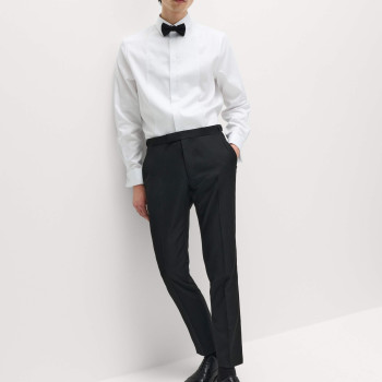 Regular Fit Cotton Dress Shirt with Bow Tie