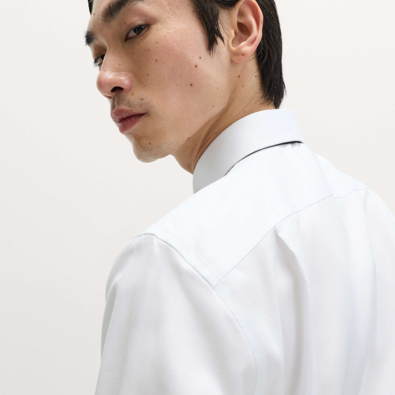 Regular Fit Cotton Dress Shirt with Bow Tie Regular Fit Cotton Dress Shirt with Bow Tie