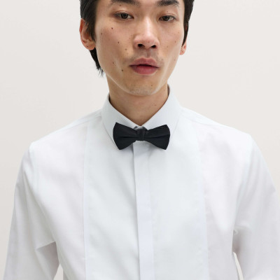 Regular Fit Cotton Dress Shirt with Bow Tie Regular Fit Cotton Dress Shirt with Bow Tie