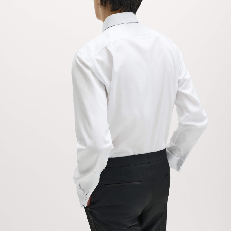 Regular Fit Cotton Dress Shirt with Bow Tie Regular Fit Cotton Dress Shirt with Bow Tie
