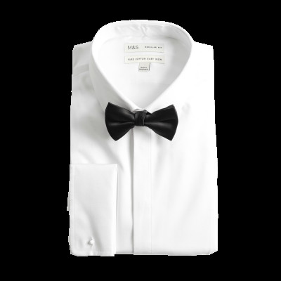 Regular Fit Cotton Dress Shirt with Bow Tie Regular Fit Cotton Dress Shirt with Bow Tie