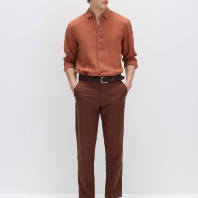 Regular Fit Linen Blend Chinos