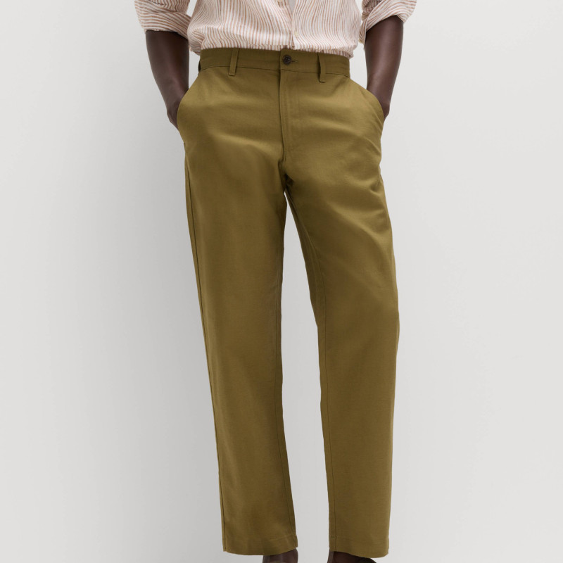 Regular Fit Linen Blend Chinos