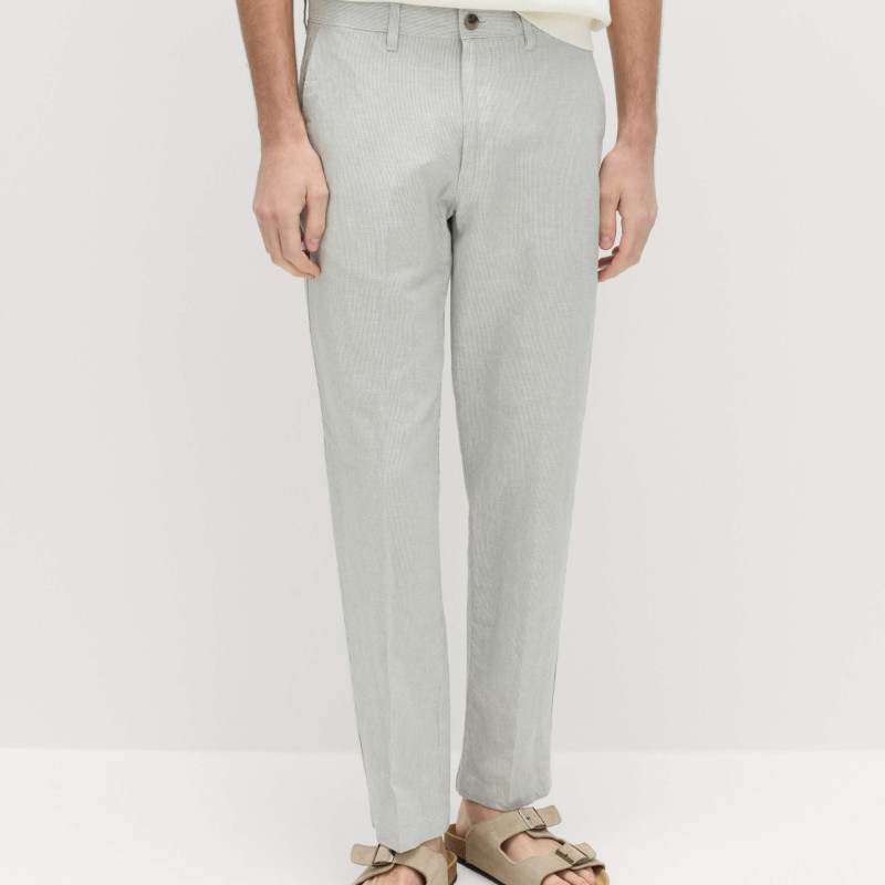 Regular Fit Linen Blend Chinos