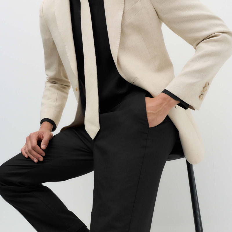 Regular Fit Linen Blend Chinos