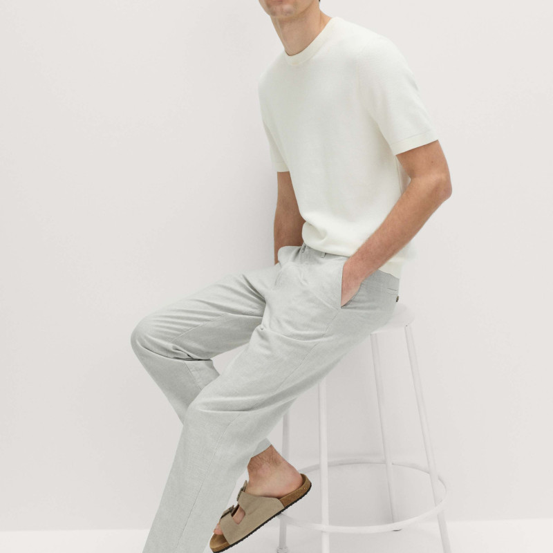 Regular Fit Linen Blend Chinos