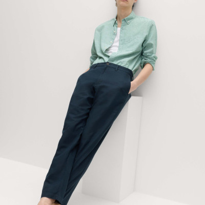 Regular Fit Linen Blend Chinos