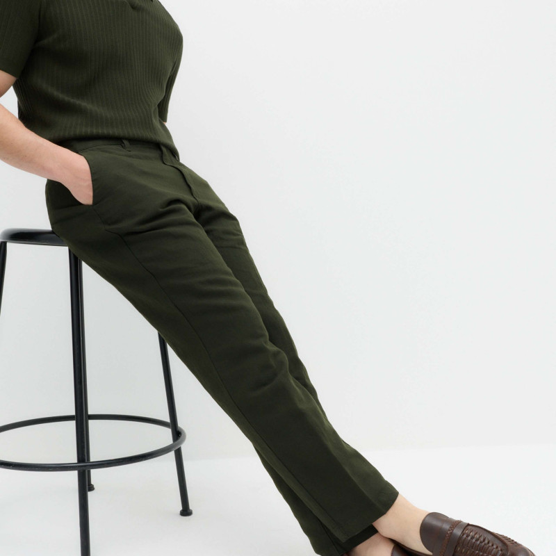 Regular Fit Linen Blend Chinos