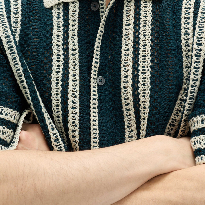 Relaxed Fit Knitted Short Sleeve Shirt