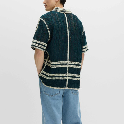 Relaxed Fit Knitted Short Sleeve Shirt