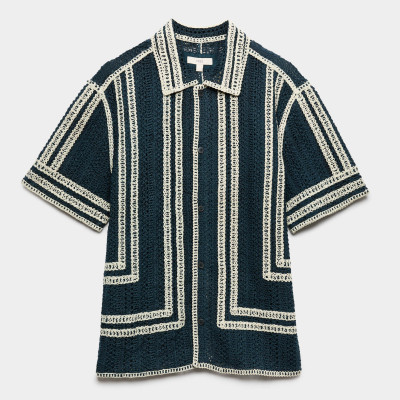 Relaxed Fit Knitted Short Sleeve Shirt