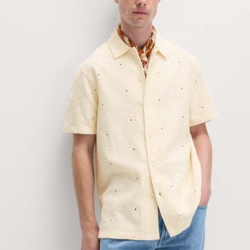 Pure Cotton Embroidered Short Sleeve Shirt