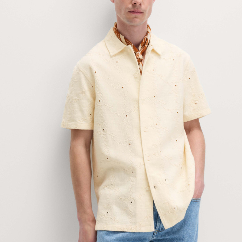 Pure Cotton Embroidered Short Sleeve Shirt Pure Cotton Embroidered Short Sleeve Shirt