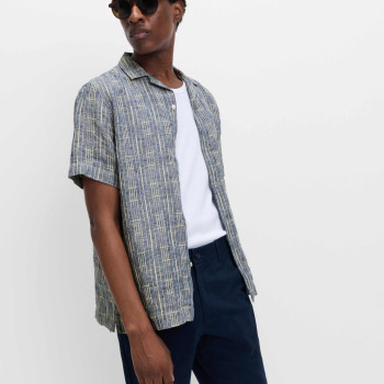 Regular Fit Linen Rich Printed Shirt Regular Fit Linen Rich Printed Shirt