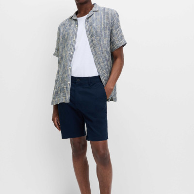 Regular Fit Linen Rich Printed Shirt