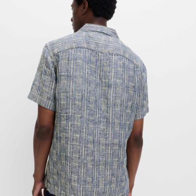 Regular Fit Linen Rich Printed Shirt