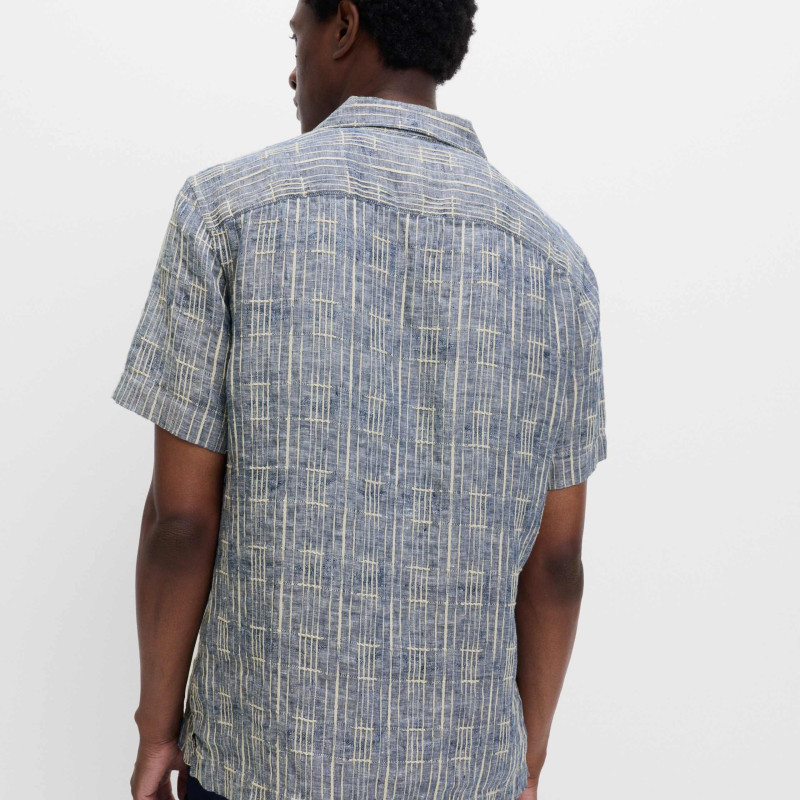 Regular Fit Linen Rich Printed Shirt