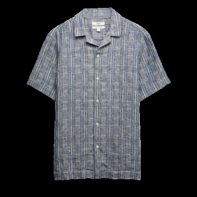 Regular Fit Linen Rich Printed Shirt