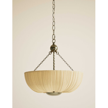Pleated Fabric Uplighter Pendant Light