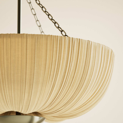 Pleated Fabric Uplighter Pendant Light
