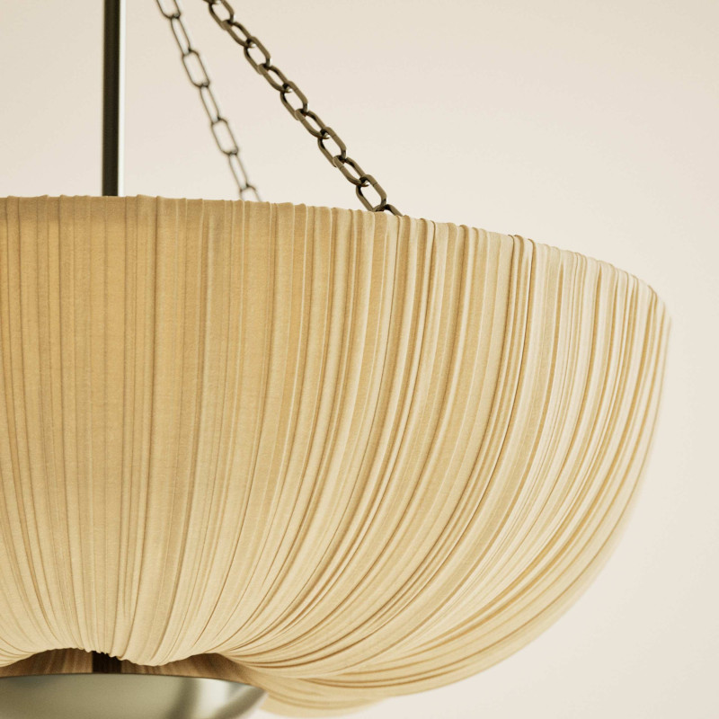 Pleated Fabric Uplighter Pendant Light