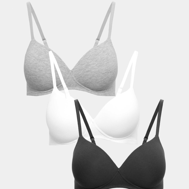 3pk Non Wired T-Shirt Bras A-E