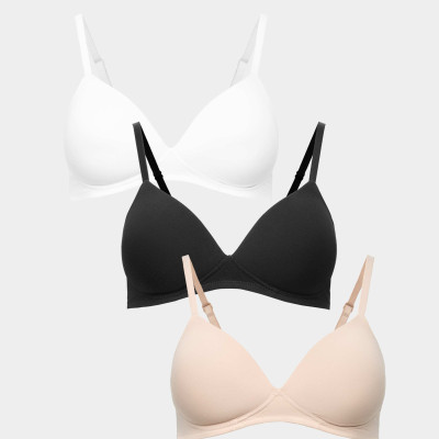 3pk Non Wired T-Shirt Bras A-E