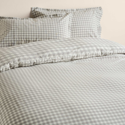 Pure Cotton Gingham Reversible Bedding Set