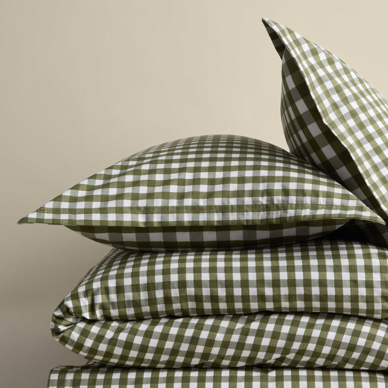 Pure Cotton Gingham Reversible Bedding Set