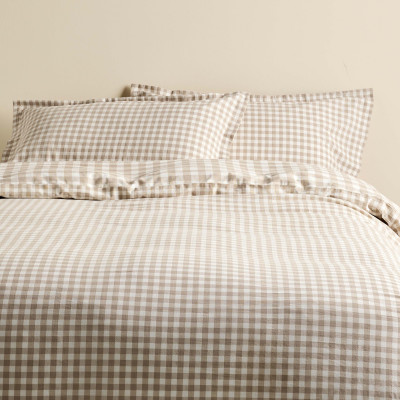 Pure Cotton Gingham Reversible Bedding Set