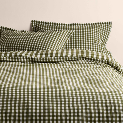 Pure Cotton Gingham Reversible Bedding Set
