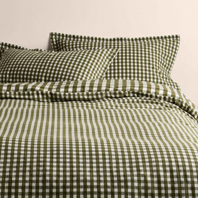Pure Cotton Gingham Reversible Bedding Set