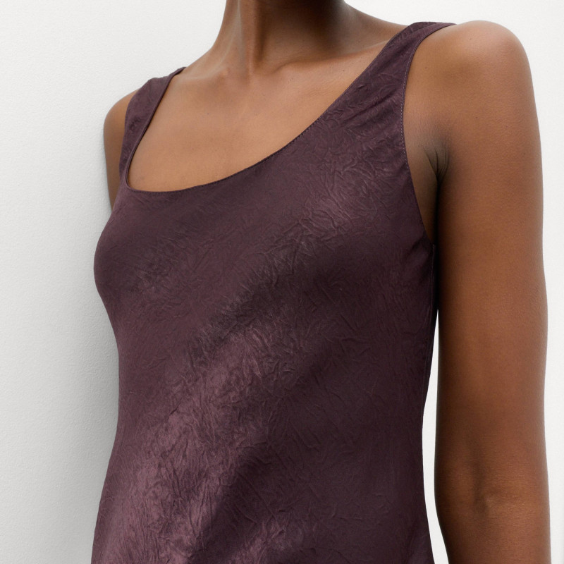 Satin Scoop Neck Midi Slip Dress