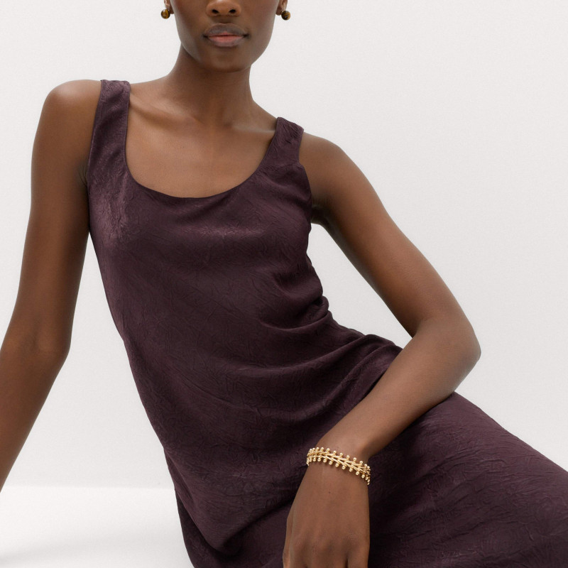 Satin Scoop Neck Midi Slip Dress